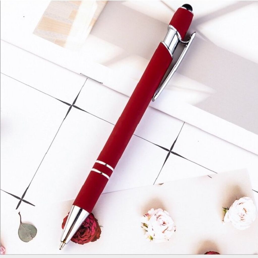 Kugelschreiber Display Touch Pen Stift für iPad iPhone Samsung Huawei Xiaom Wein Rot
