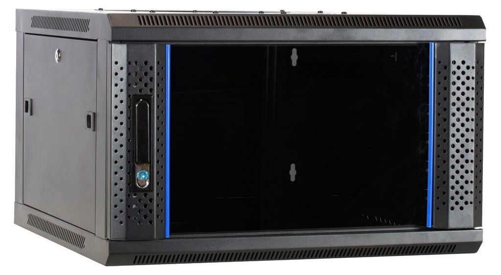 4 HE Serverschrank, Wandgehäuse, mit Glastür, nicht vormontiert (BxTxH) 600 x 600 x 280mm