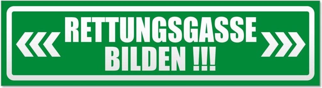 Kiwistar Rettungsgasse bilden invertiert Magnetschild Schild magnetisch - 20cm Grün - Magnetfolie für Auto PKW Kfz