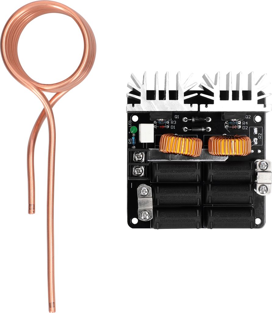 1000W ZVS Induktionsheizmodul – Niederspannungs-Heizspule & Flyback-Treiber mit Kupferrohr für DIY-Härten und Anlassen kleiner Teile