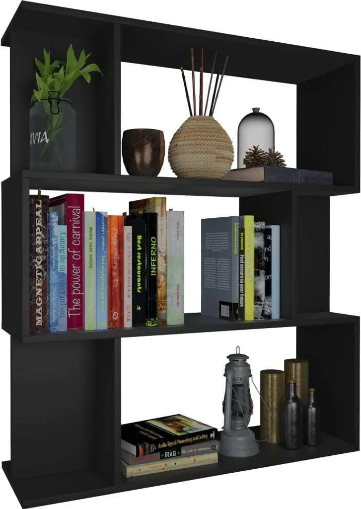 Meuble de Séparation de Pièce Noir 80x24x96 cm pour Salon et Bureau - 3