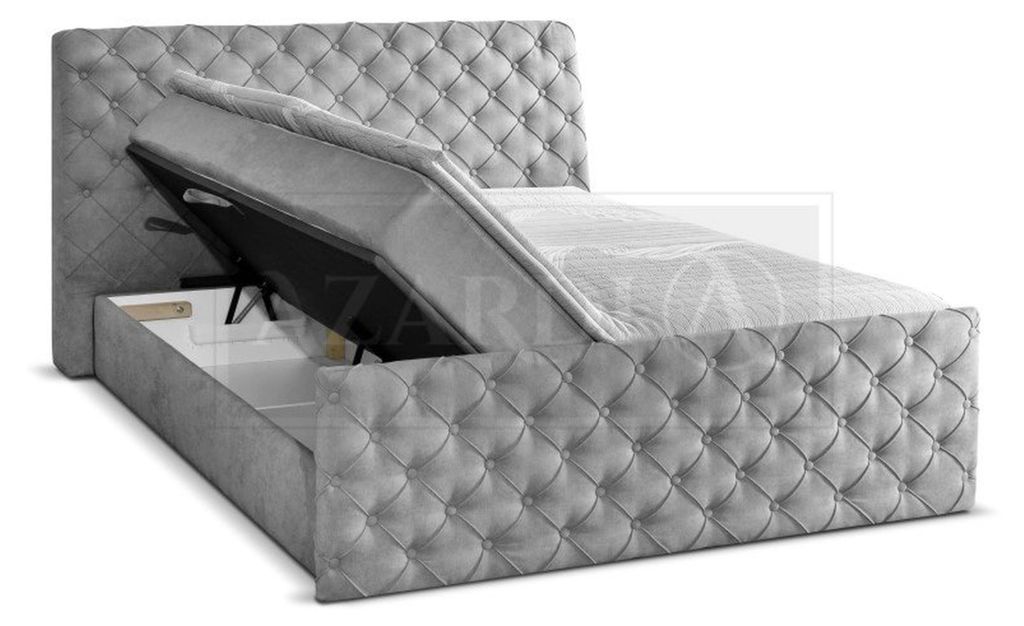 Chesterfield Hotel Doppel Leder Bett Schlafzimmer Polster Luxus Betten 180x200cm