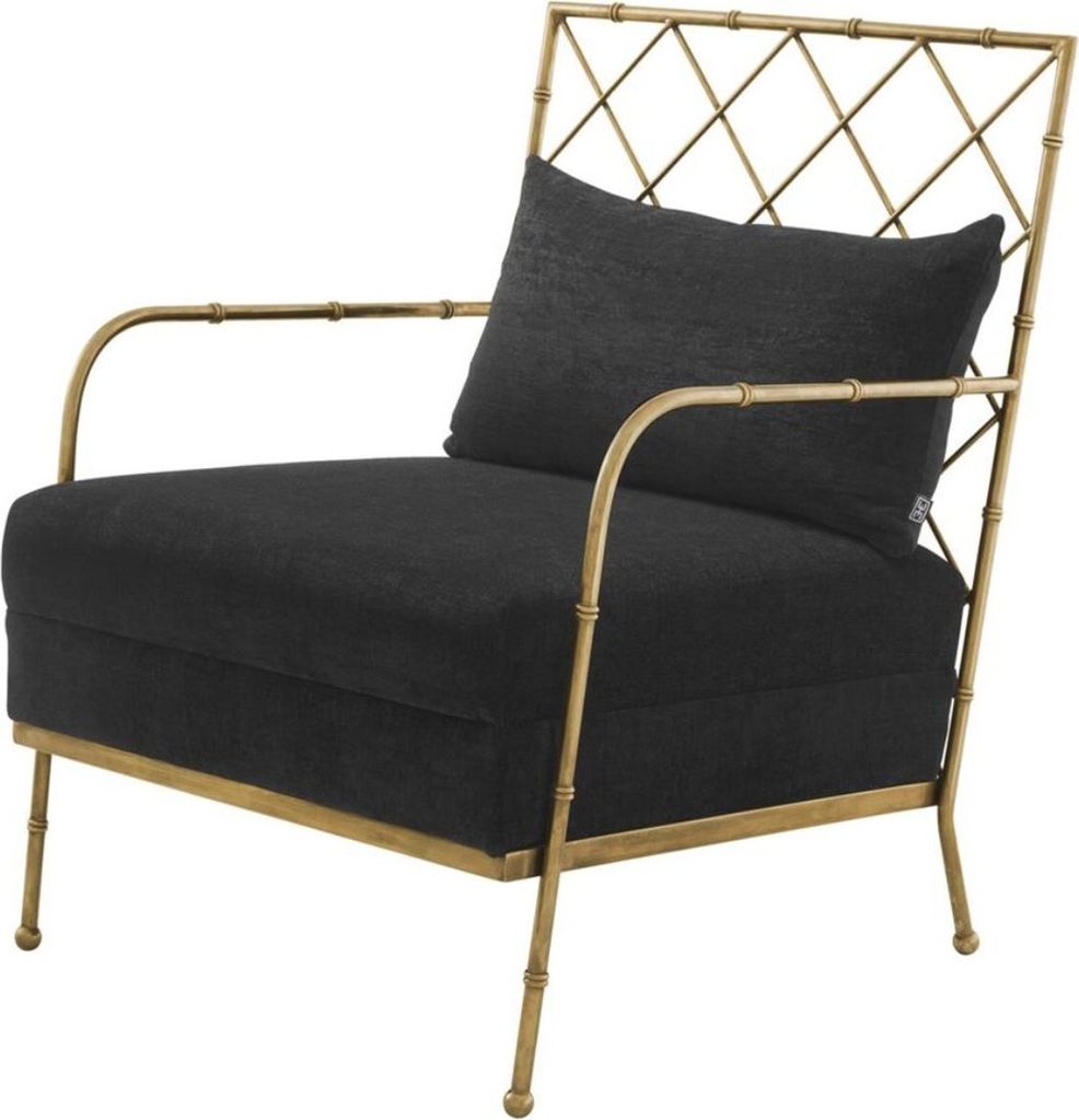 Casa Padrino Luxus Sessel Antik Messing 64,5 x 71,5 x H. 83 cm - Limited Edition