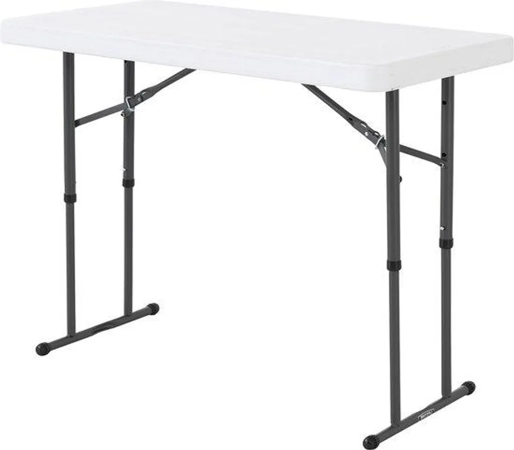 Table de bureau pliable réglable 12m blanc granit à 4 pieds robustes - 6
