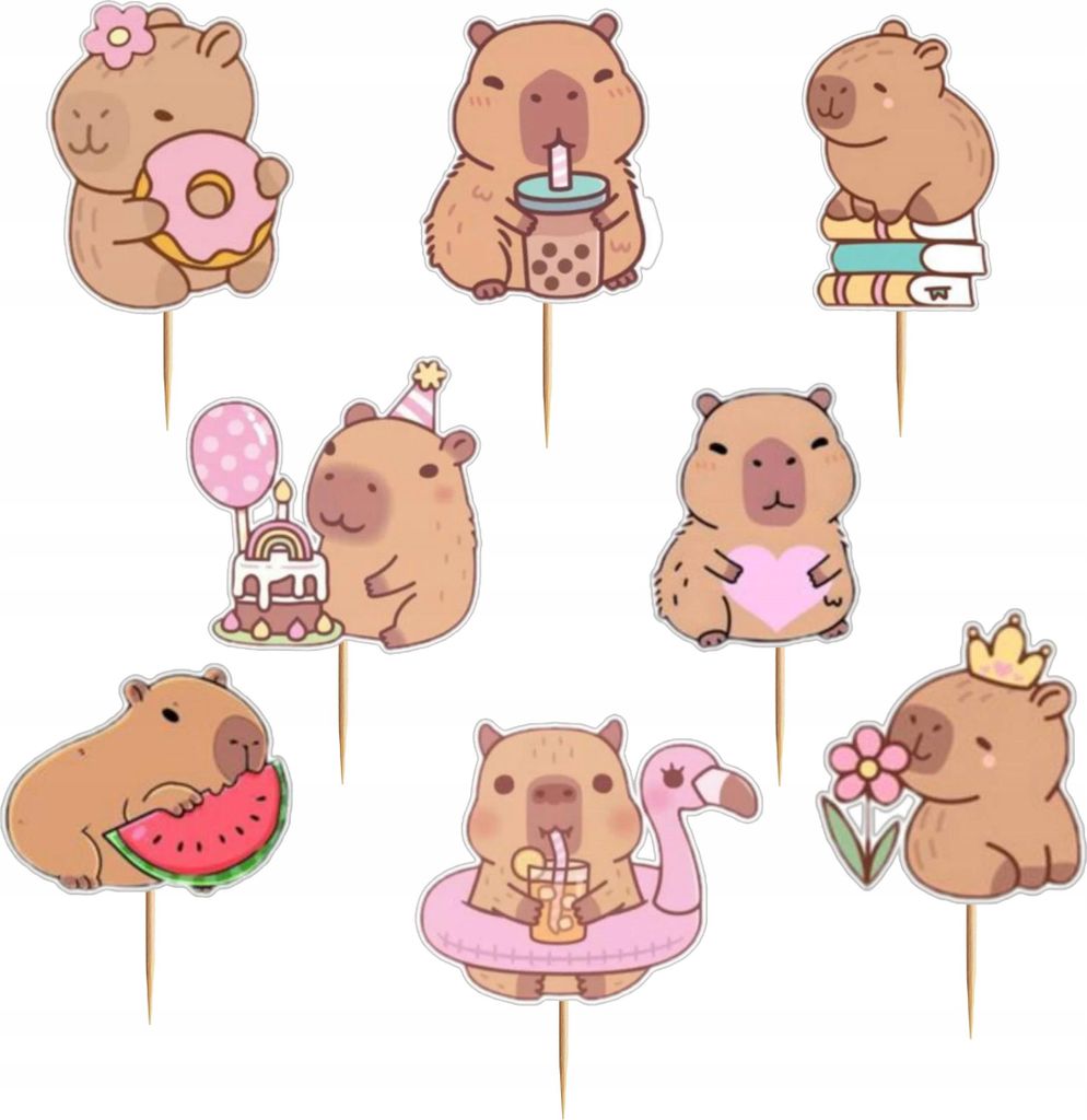 Dekorácia Topper Cake Picks Muffins Capybara Birthday Party Obrázok produktu 