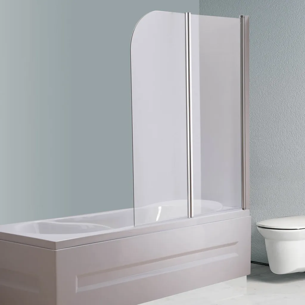 Melko Pannello doccia Pannello doccia pieghevole per vasca da bagno in vetro temperato ESG - 141x117 Vetro trasparente