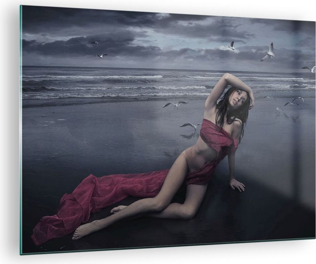 Bilder auf glas - Modell Möwe Vogel Natur - 70x50cm - Glasbilder - Wandbilder - Kunstdruck - zum Aufhängen bereit - Wanddekoration aus Glas - Gla...