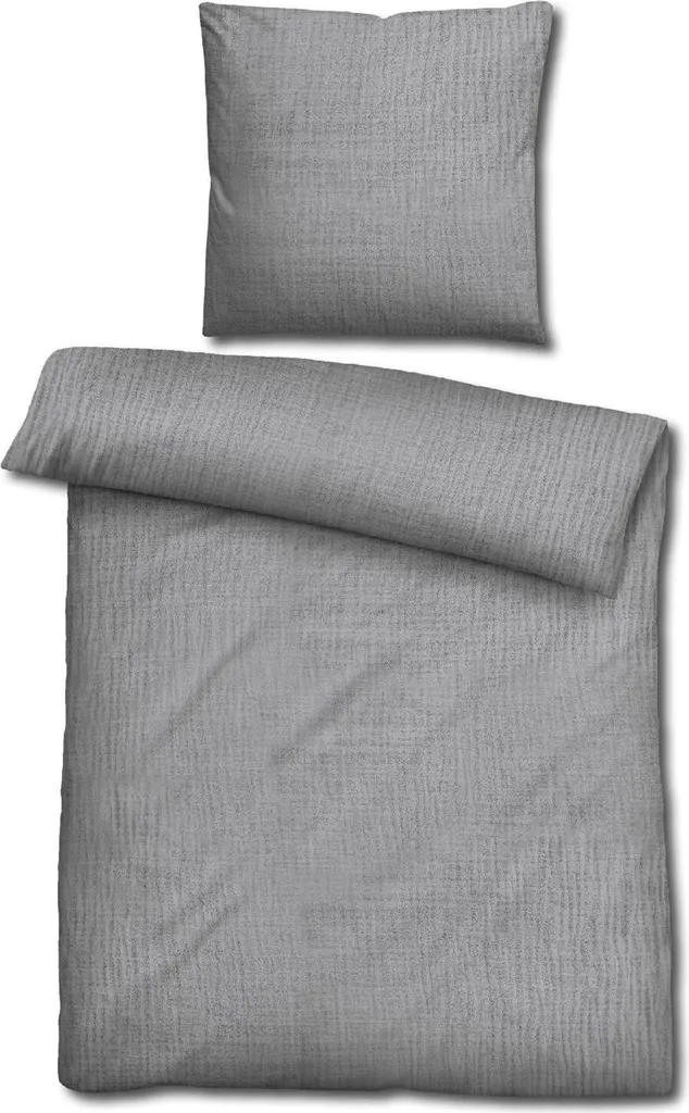 Sleezzz® Parure Letto in Mussola Grigio Chiaro 135x200 Cotone