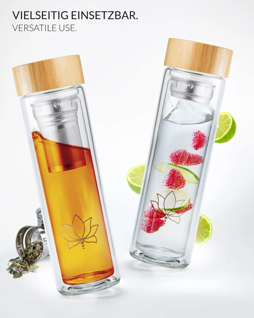 Bouteille thé à emporter 0,5 L - Verre double paroi + Filtre teaFyll - 6