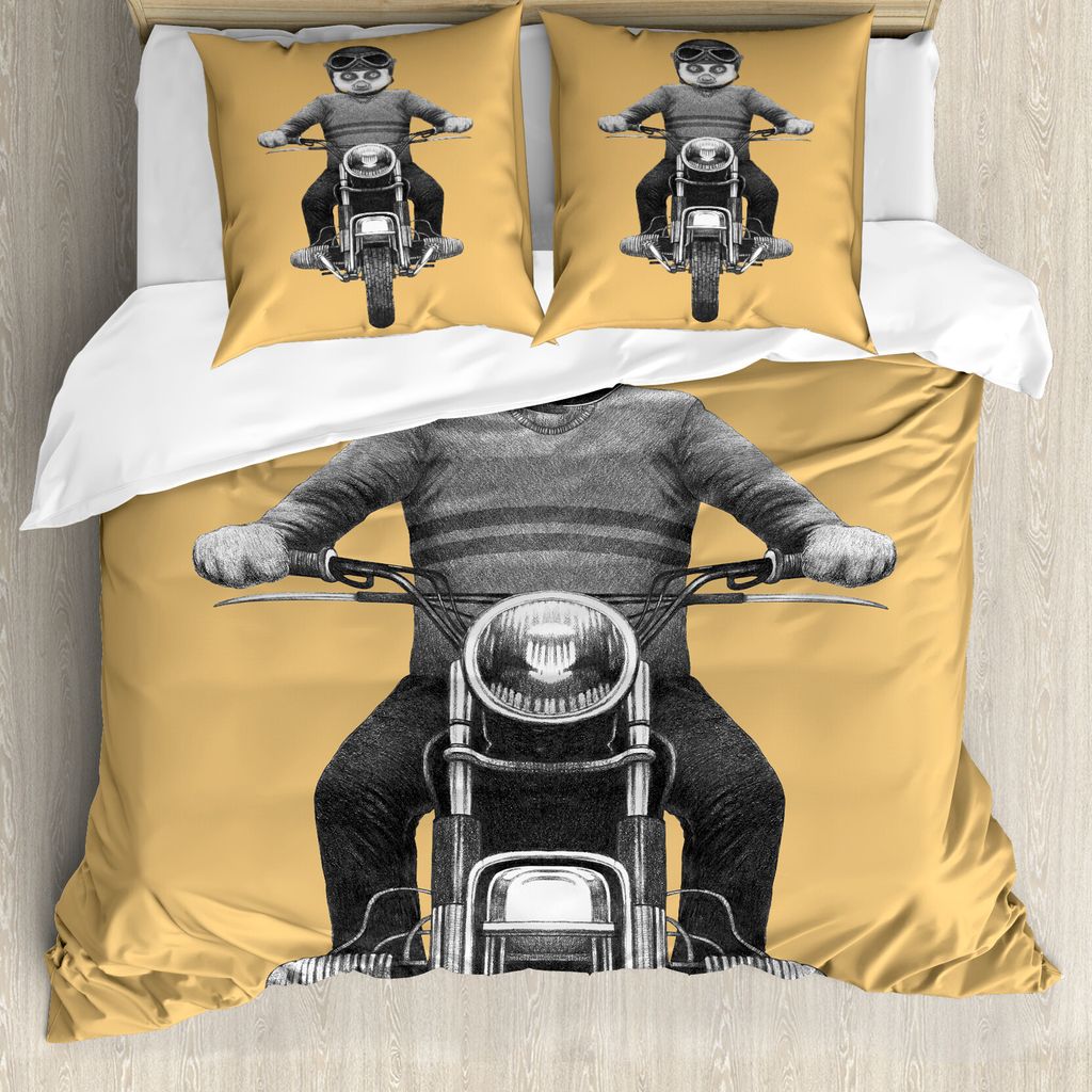 ABAKUHAUS Lemur Bettbezug Set für Einzelbetten, Tropical AFFE Scooter Kunst, Milbensicher Allergiker geeignet mit Kissenbezug, 200 cm x 200 cm - 8...