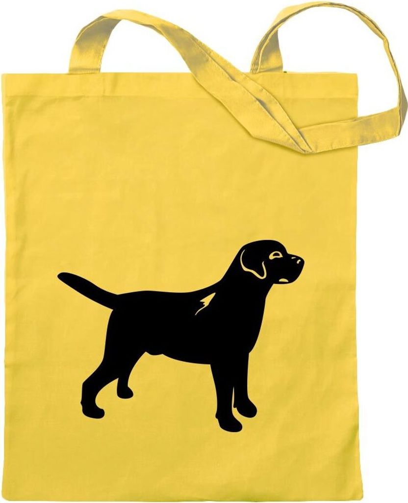 Kiwistar - Baumwolltasche - gelb - Hund Dog - Tragetasche Stoffbeutel Umhängetasche Langer Henkel