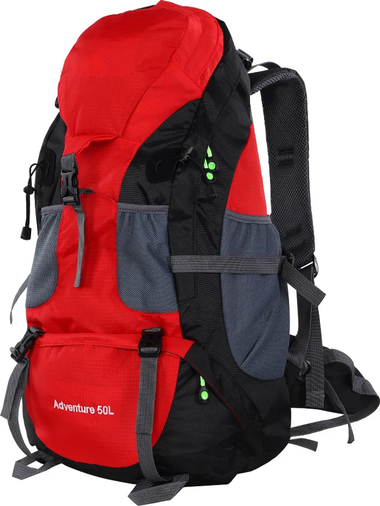 Sac étanche 50L de trekking et alpinisme rouge haute performance