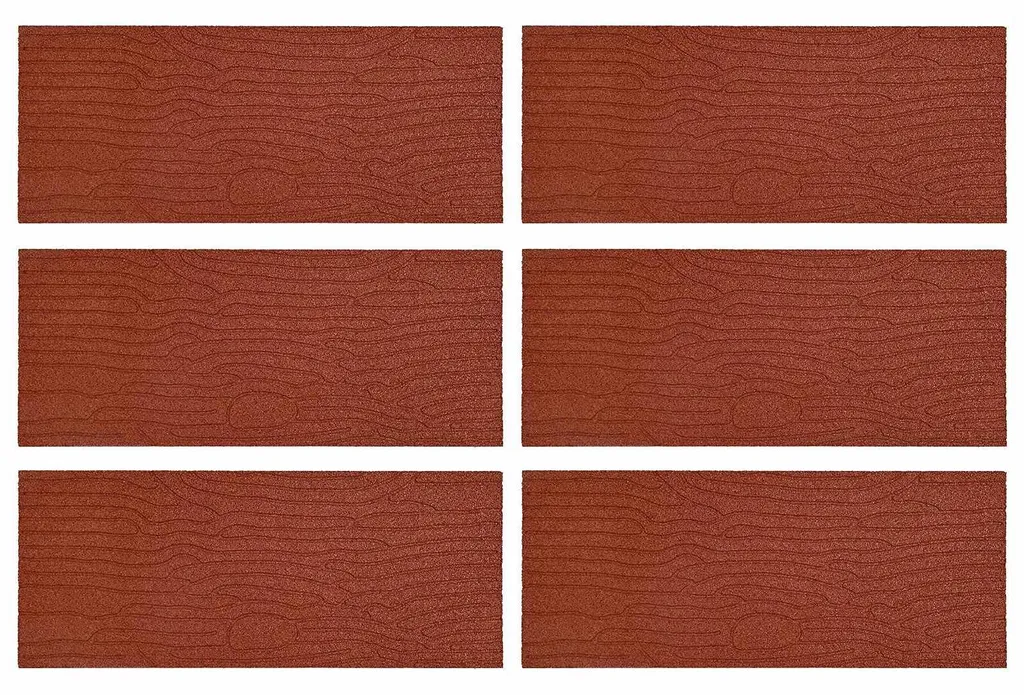 Pavés Antidérapants Rouges 60,5x25 cm en Caoutchouc Souple Haute Densité