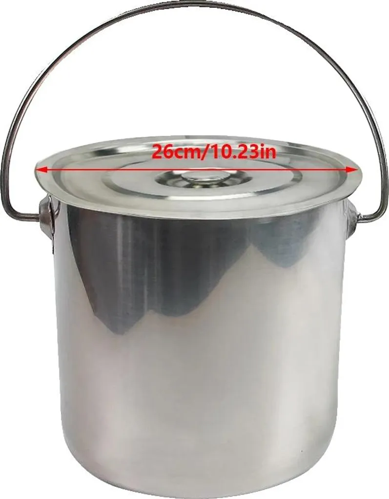 Seau 12L en acier inoxydable résistant avec système de montage rapide