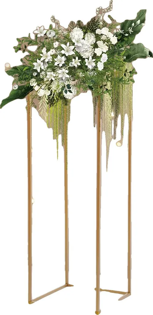 Support de fleurs pour salon et balcon couvert en métal or chic