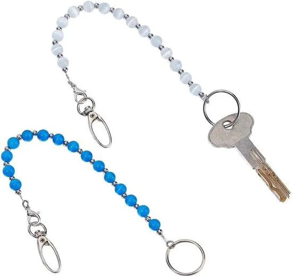 Porte-clés Kralen Blanc et Foncé de 28 cm avec repère de chaîne