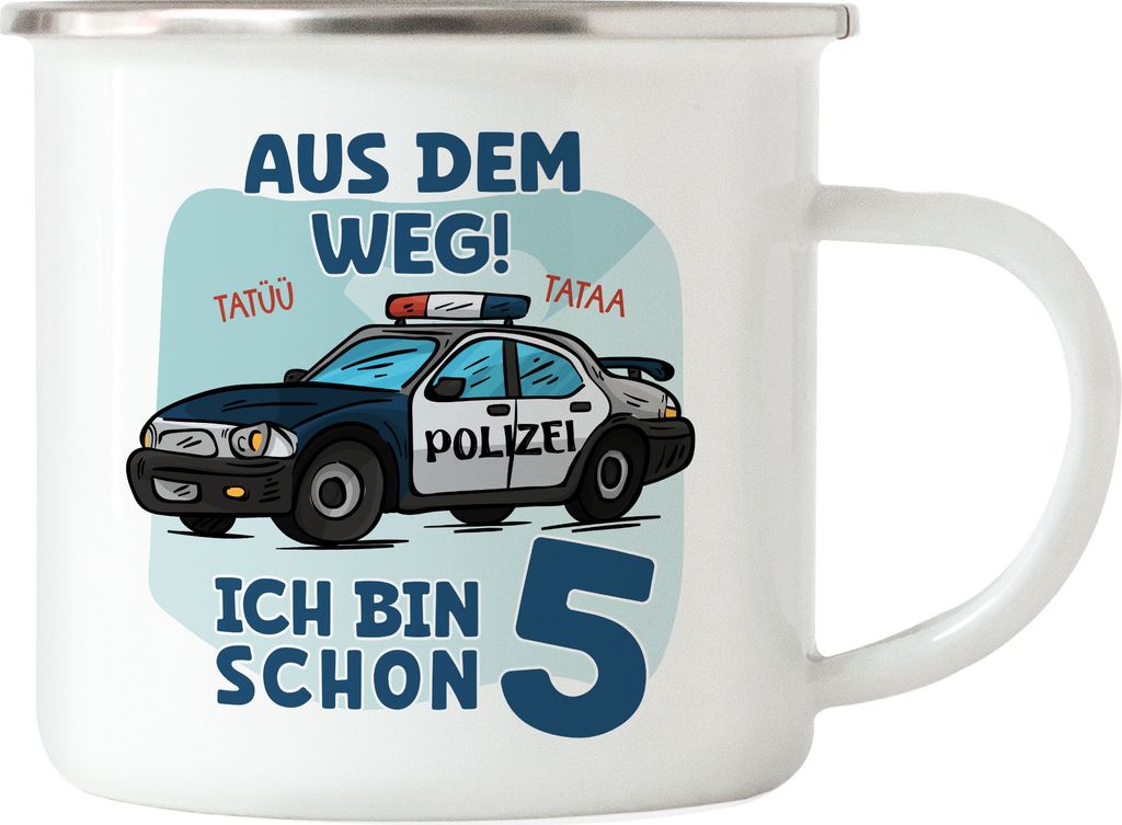 Aus Dem Weg Ich Bin Schon 5 Emaille Tasse Happy Geburtstagsparty 5. Geburtstag Alles Gute Polizist Geburtstagsfeier