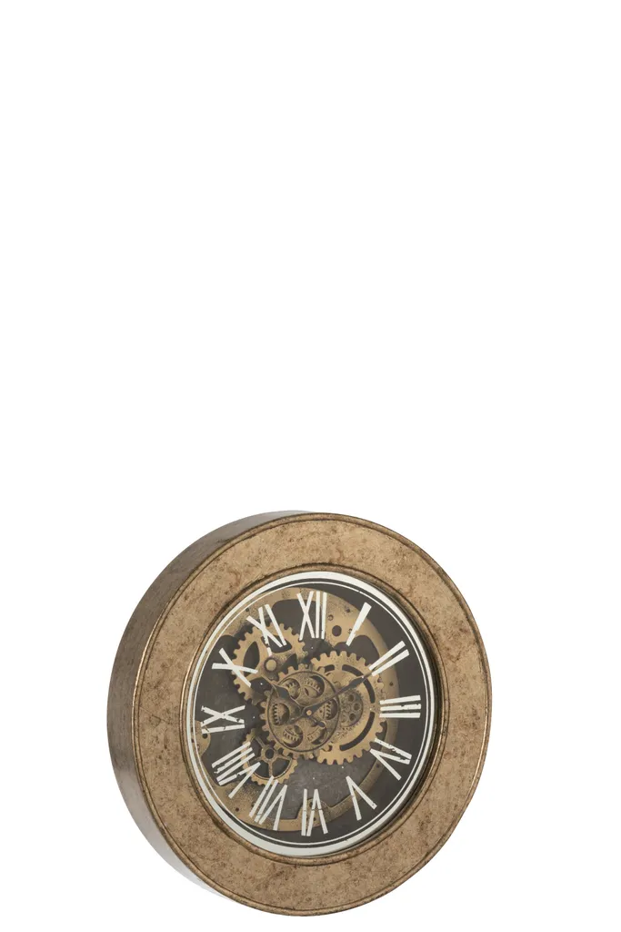 Horloge Murale Lisible 50cm Bois et Or - Décorez vos Murs avec Style