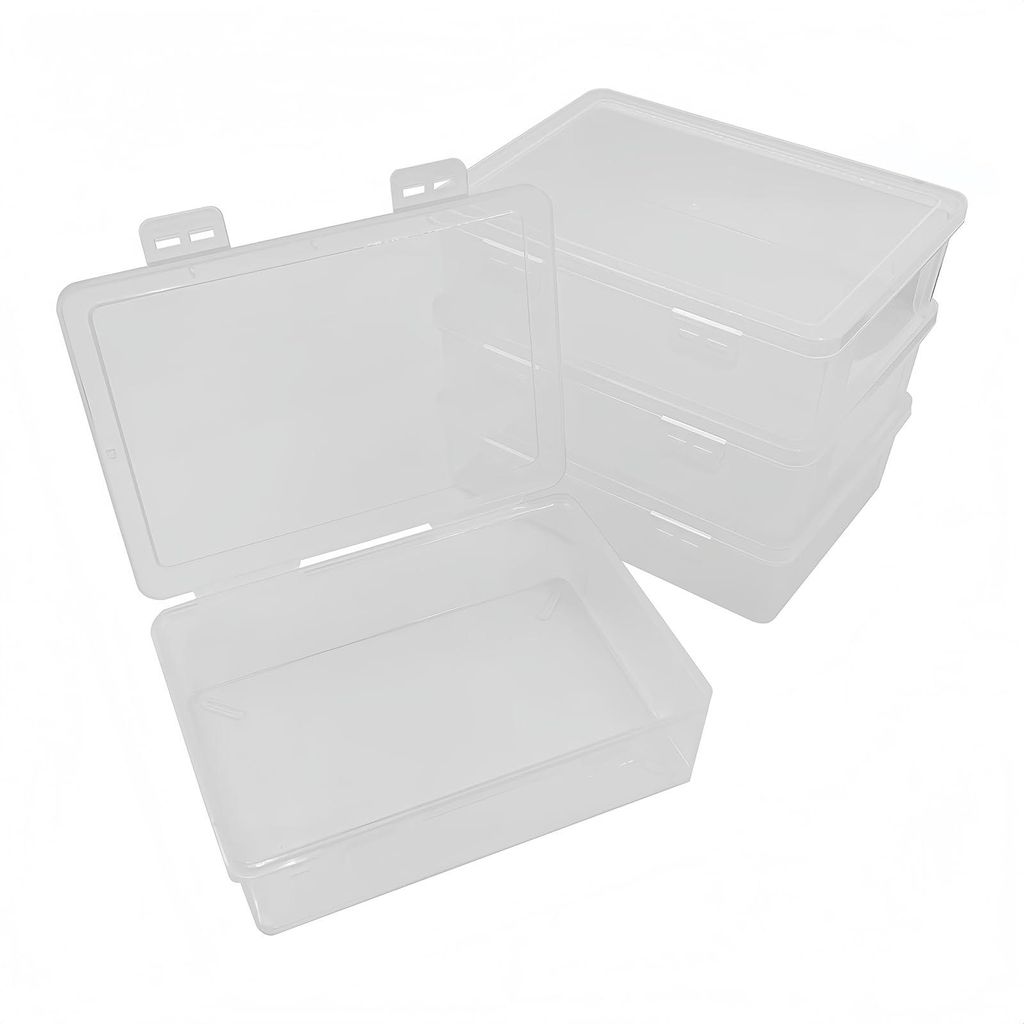 Aufbewahrungsboxen im A5-Format mit Deckel, Kunststoffboxen mit Deckel, für Zuhause, Büro, Schule zur Aufbewahrung von Akten, Zeitschriften, Schm...