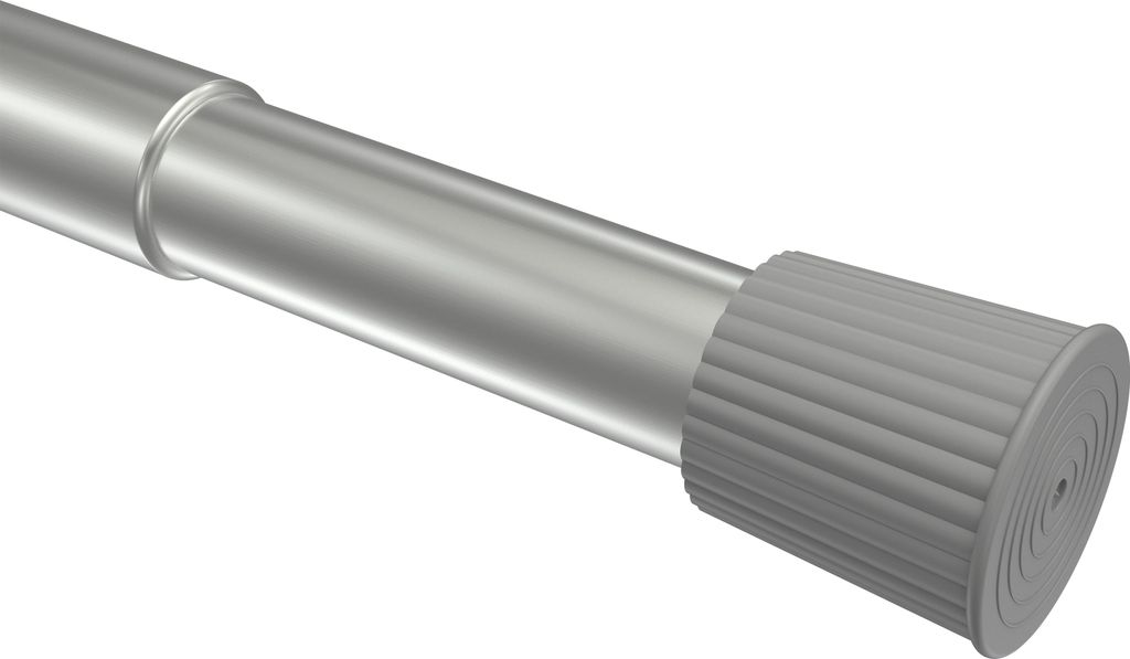 Interdeco Spannstange / Duschvorhangstange 26/23 mm Ø Silbergrau, Typ Serrofix, 80-130 cm, Pack. 2 Stück