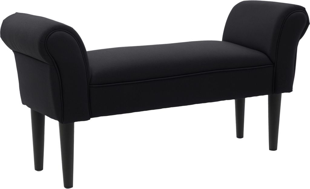 Sitzbank, Bettbank, zeitloses Design, weiche Polsterung, bis 130 kg, schwarz, 102 x 36 x 51 cm