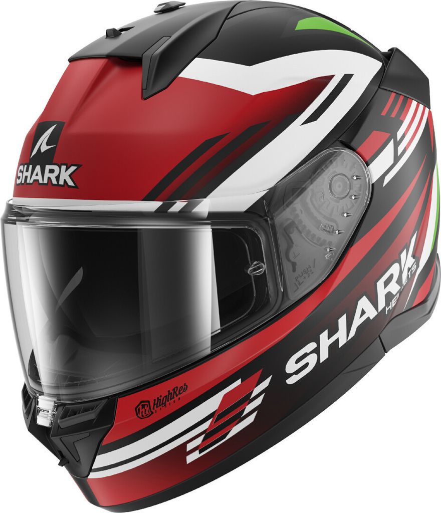Shark D-Skwal 3 Firstlap Helm, schwarz/weiß/rot/grün, 2XL (63/64)