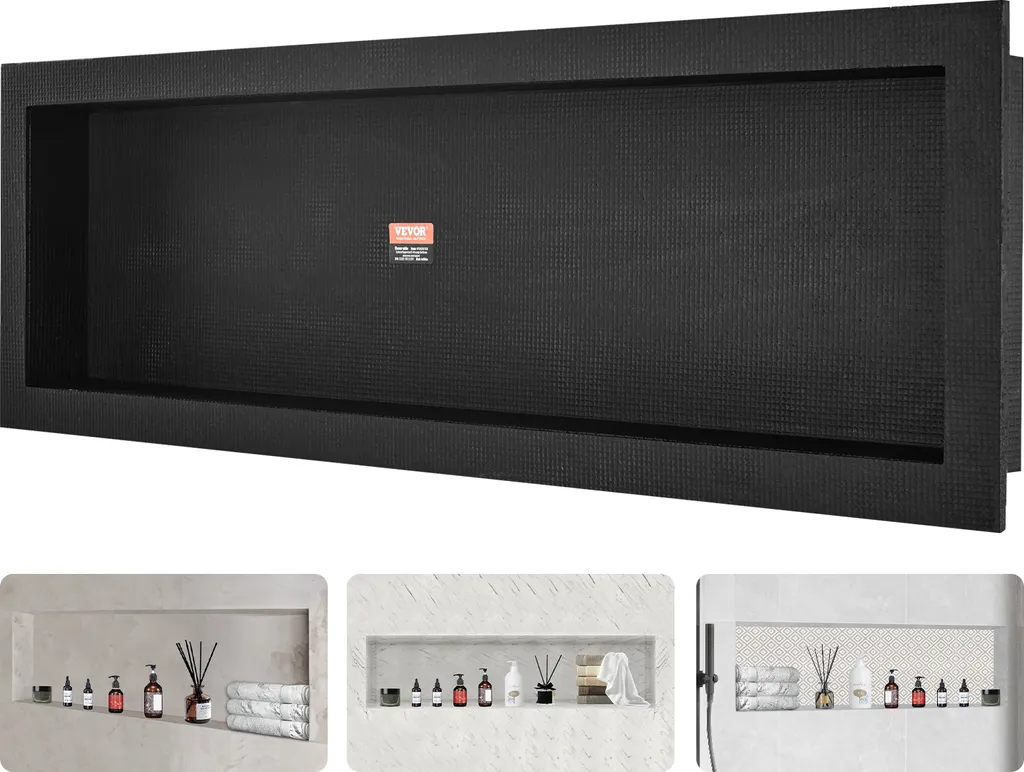 Étagère de Douche Encastrable 127 cm pour Salle de Bain et Bureau Moderne