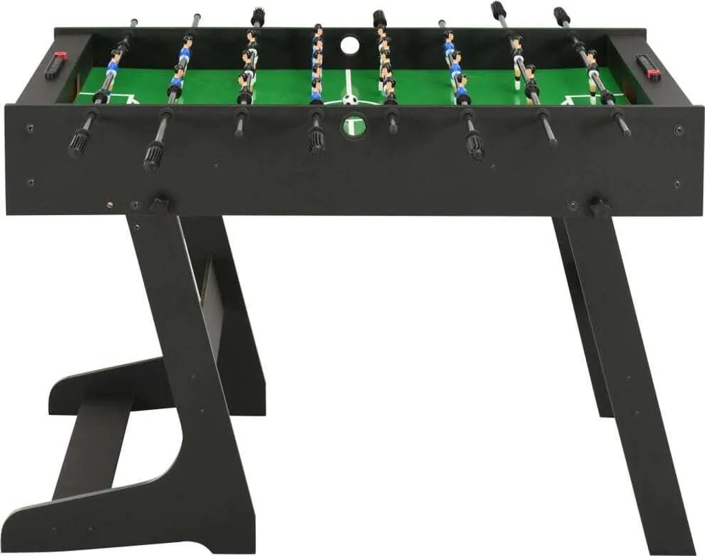 Baby-foot pliable de salon noir 121cm avec tiges en acier robuste