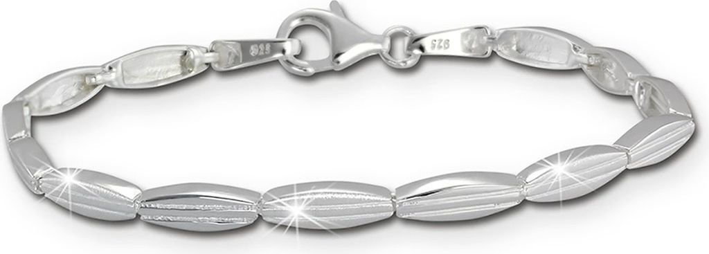 SilberDream 18,5cm Silberarmband Fantasie matt silber Damen Armschmuck D2SDA441J