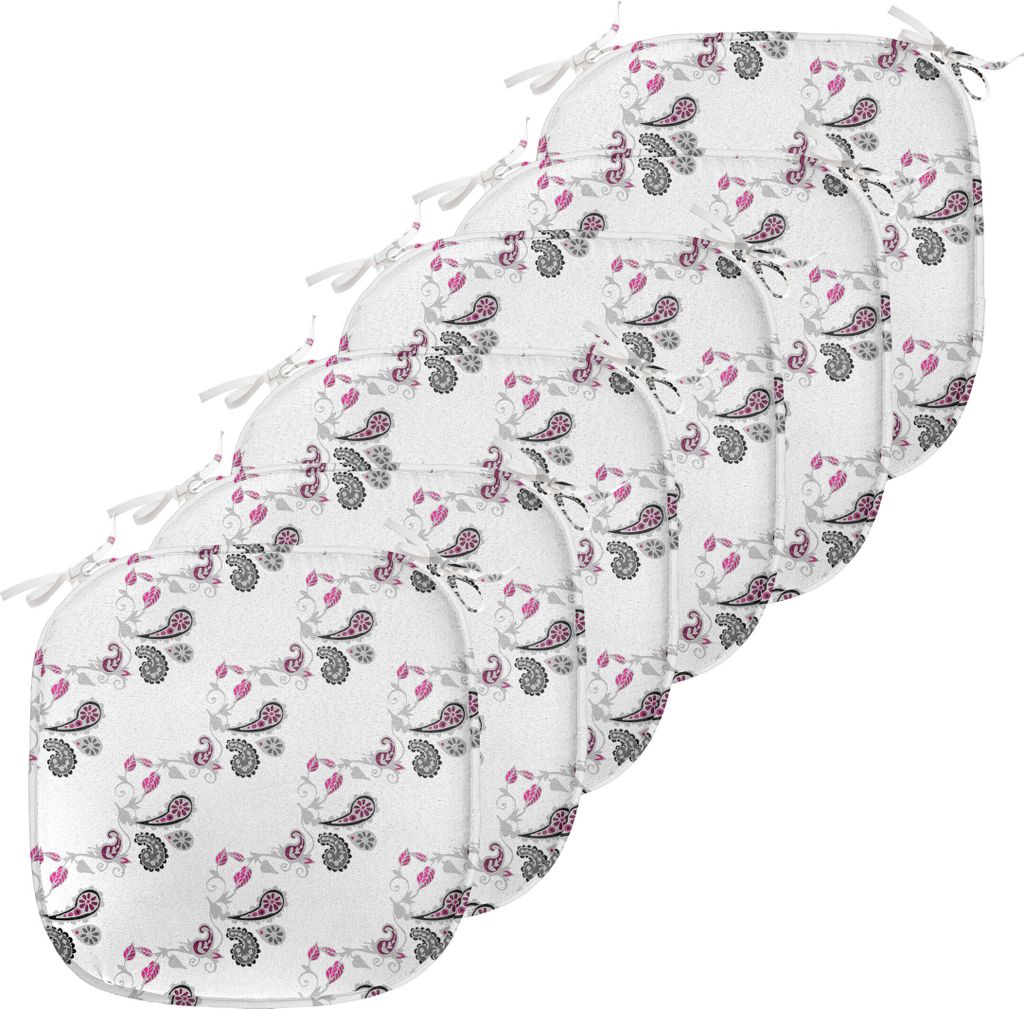 ABAKUHAUS Paisley Polster für Esszimmerstühle, Abstrakt Ivy Patterns, Dekoratives wasserfestes Kissen mit Riemen für Küchensitze, 40 cm x 40 cm...