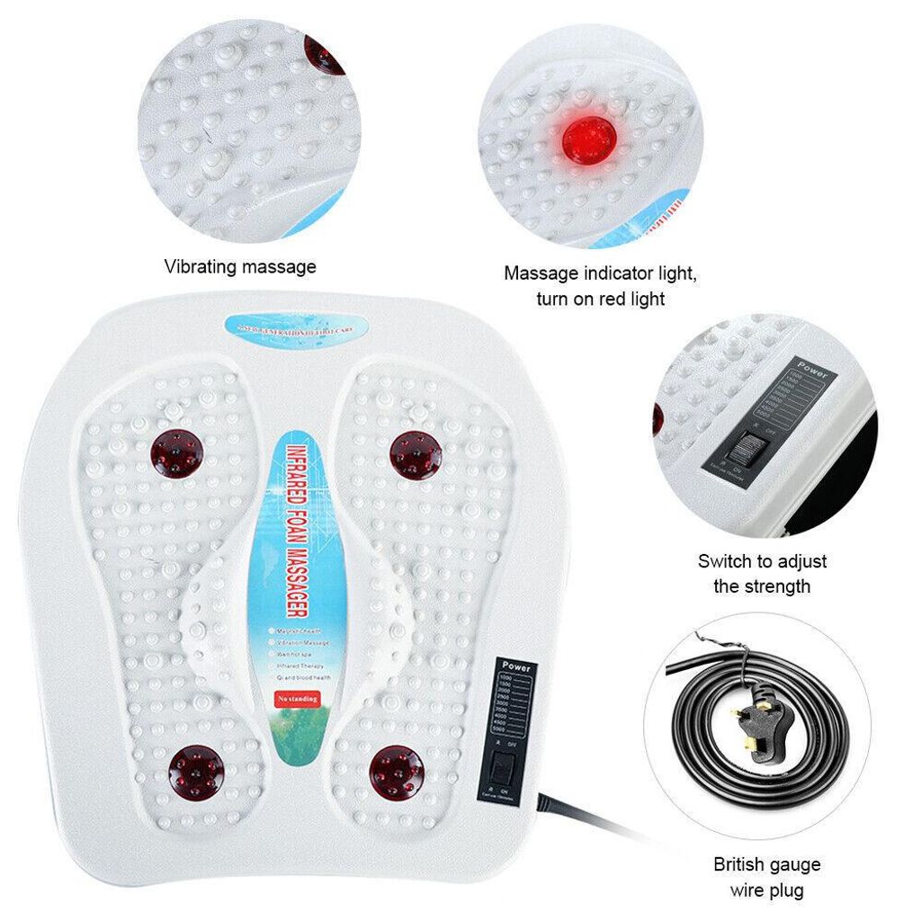 Fußmassagegerät mit Wärme & Vibration, Infrarot-Heizung ca. 40°C, lindert Müdigkeit, fördert Durchblutung, ABS Material, entspannend für Zuh...