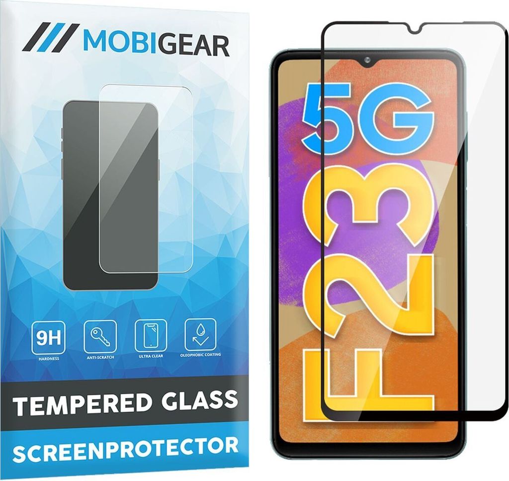 Mobigear Premium Samsung Galaxy F23 Panzerglas Gehärtetes Glas Displayschutz - Hüllenfreundlich - Schwarz