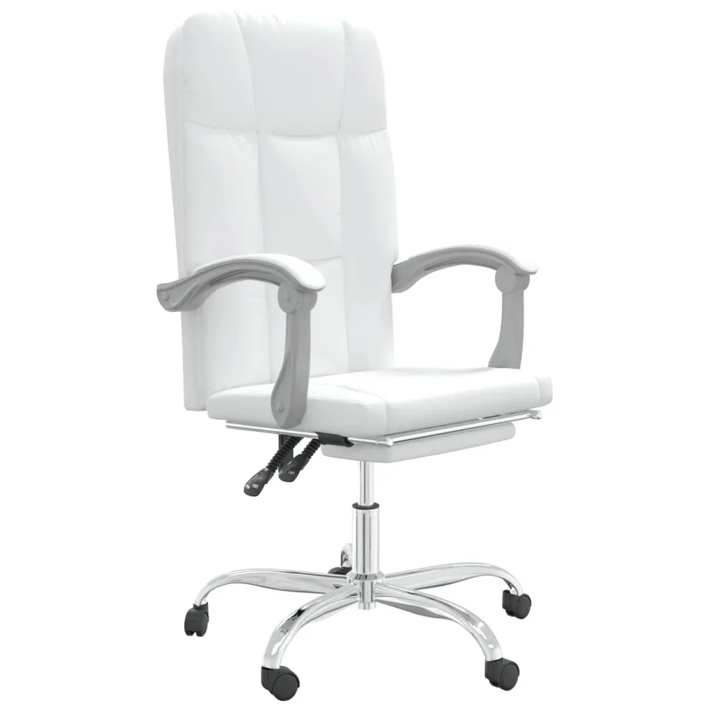 Sedia Ufficio Reclinabile vidaXL in Pelle Finta Bianca | Comfort Top