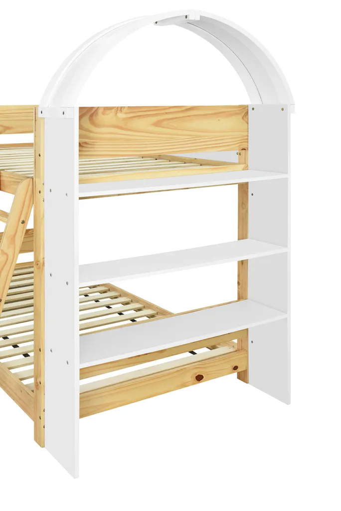 Lit Superposé Enfant 90x200cm avec Étagères de Rangement Intégrées - 10