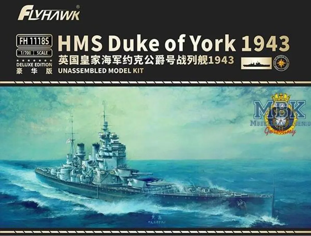 HMS Duke of York 1943 Flyhawk FH1118s Deluxe avec Pièces Photodécoupées