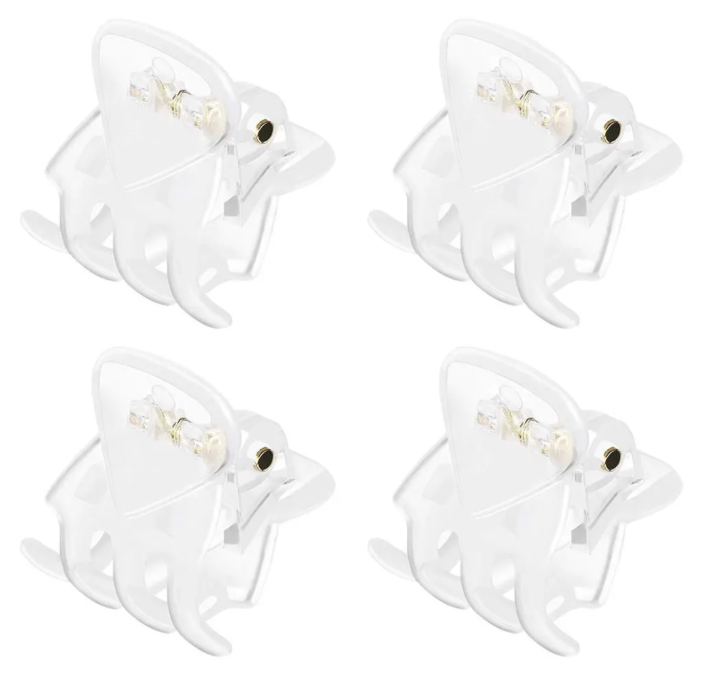 24 Mini-barrettes transparentes : pinces à cheveux antidérapantes plastique