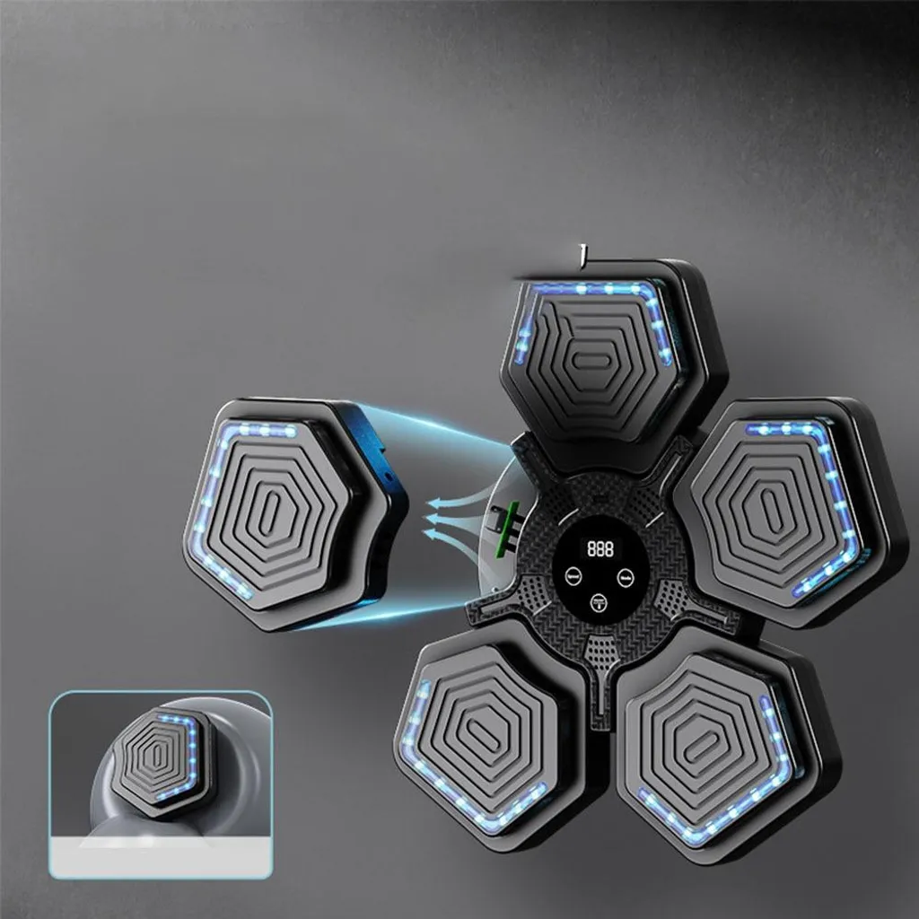 Machine de Boxe Musicale Intelligente INF Bluetooth Vitesse Réglable Blanc