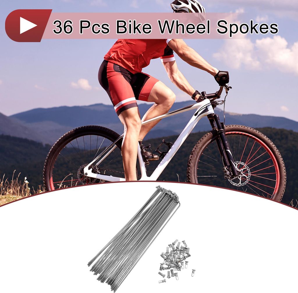 36 Set 12G Fahrradspeichen 207mm Fahrradspeichen 45 Stahl Verzinkt Silberton