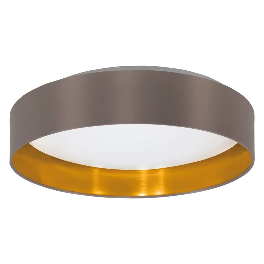 Plafonnier LED Eglo 99542 MASERLO 2 Blanc Cappuccino et Or Ø380mm 20W