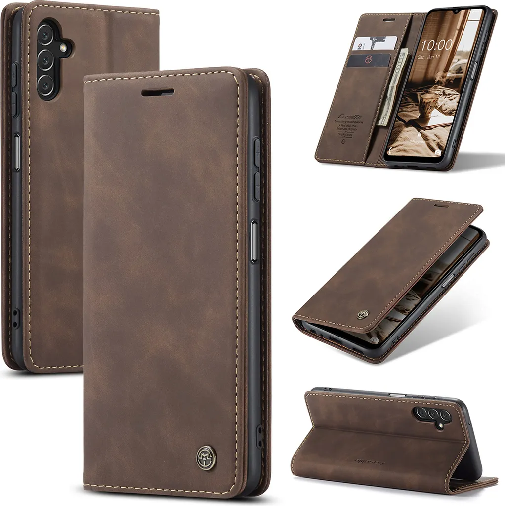 Galaxy A14 5G Case, Retro Custodia in Finto cuoio con funzione Stand Custodia protettiva per Samsung Galaxy A14 5G Caffè