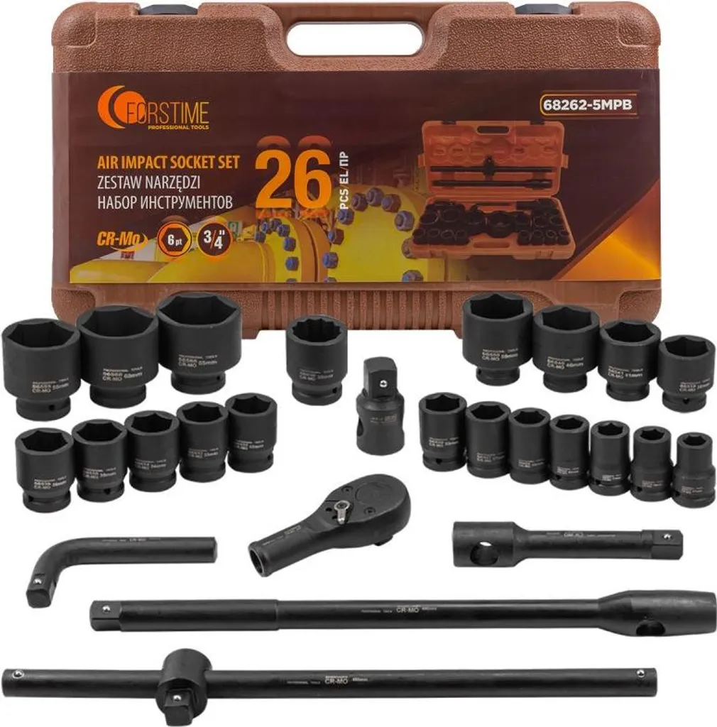 Coffret clé à douille 3/4'' pour poids lourds et agricole - 26 pièces