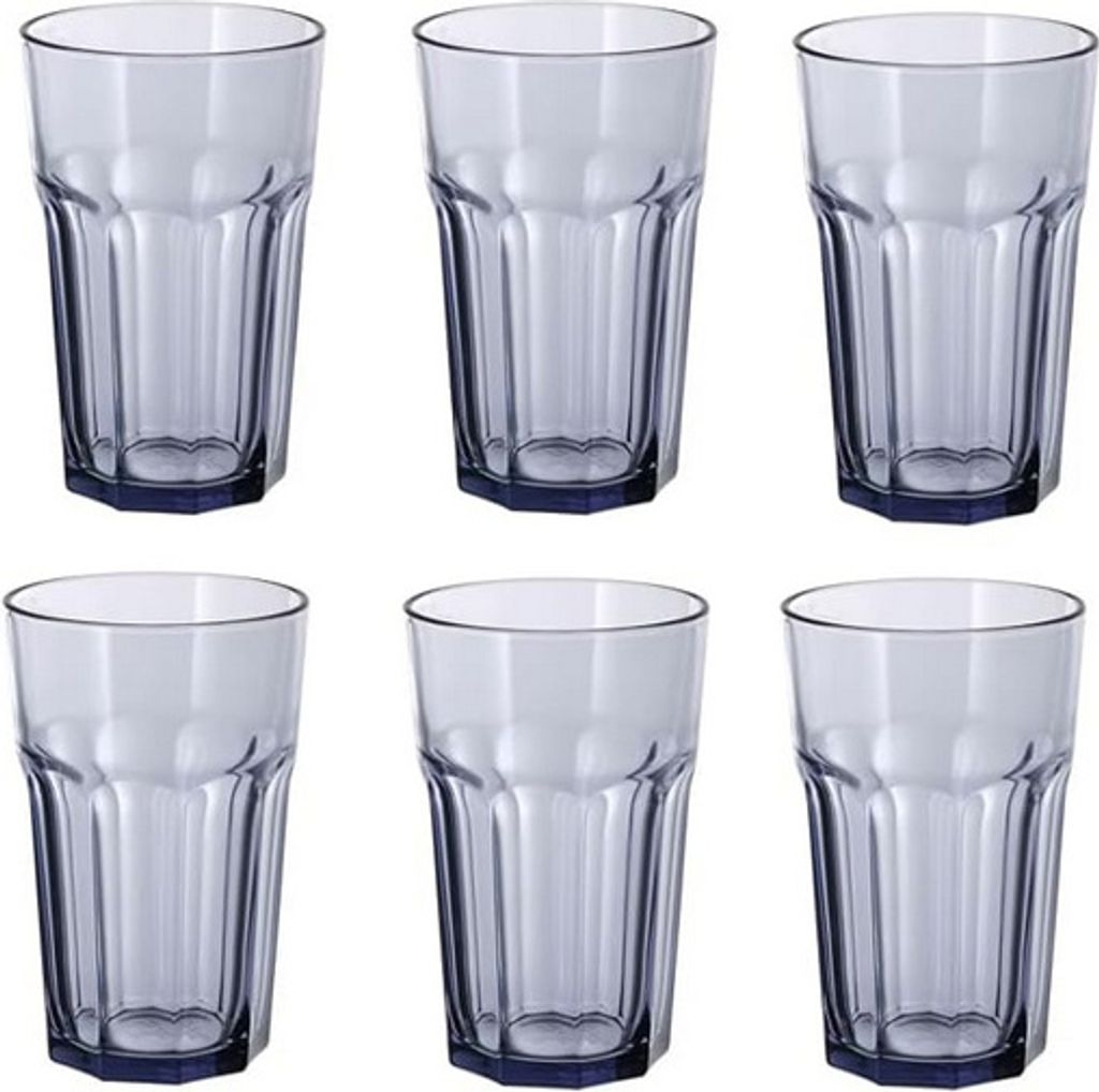6-er Set Gläser Ikea POKAL hell rotlila - Glas für Cocktail Longdrink Wasser Tee Kaffee - 350ml - 14cm hoch - spülmaschinenfest