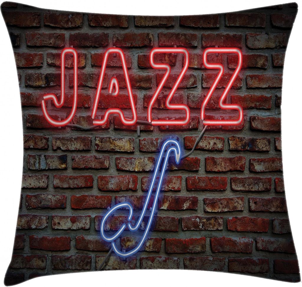 ABAKUHAUS Musik Kissenbezug, Alle Jazz-Zeichen-Backsteinmauer, Waschbar mit Reißverschluss Kissenhülle mit Farbfesten Klaren Farben Beidseitiger ...
