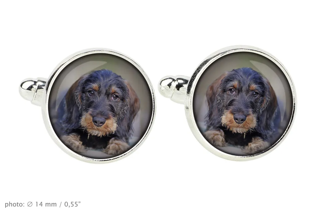 Gemelli Art-Dog Bassotto a Pelo Duro - Gioielli Uomo Handmade in Scatola - 5