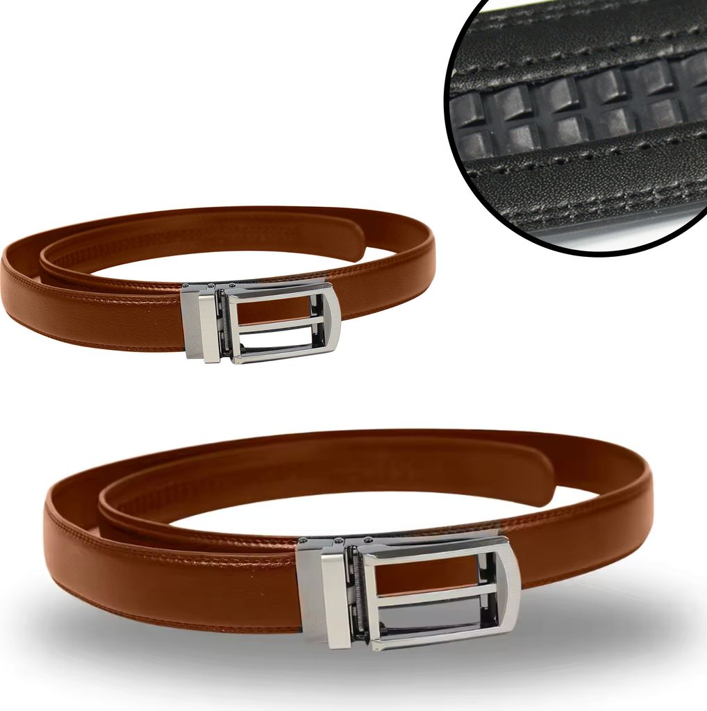 Best Direct Hüftgürtel Exact Belt Gürtel ohne Löcher, 2er Set braun, 80 bis 120 cm, Herrengürtel, Damengürtel