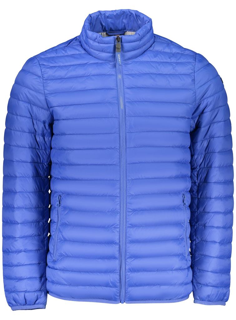 Blaue Herrenjacke mit Applikationen und Reißverschluss - Langlebiger Komfort