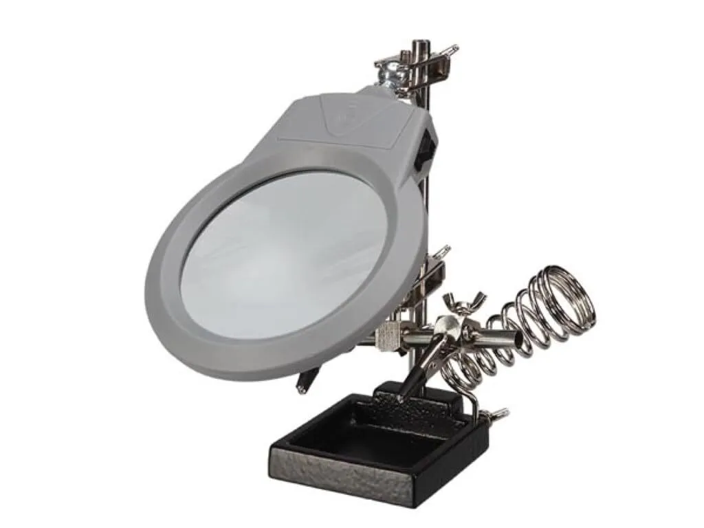 Terza Mano per Saldatura con Lente LED e Supporto | Offerta Shop