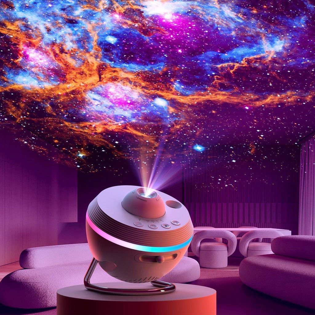 Minicee Sternenhimmel Projektor – 13 4K-Filme, 6 Lichteffekte, Nachtlampe