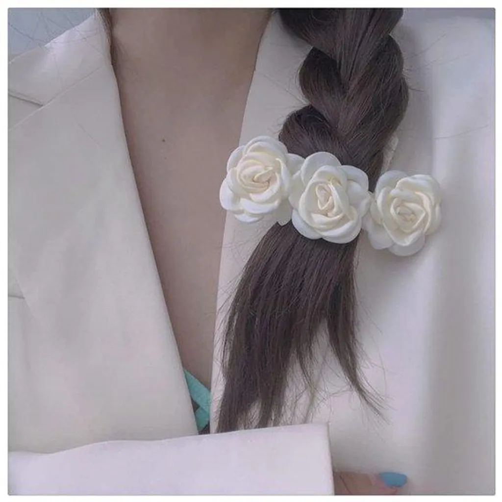 Barrettes élégantes blanches pour femmes et filles - Lot de 2 perles