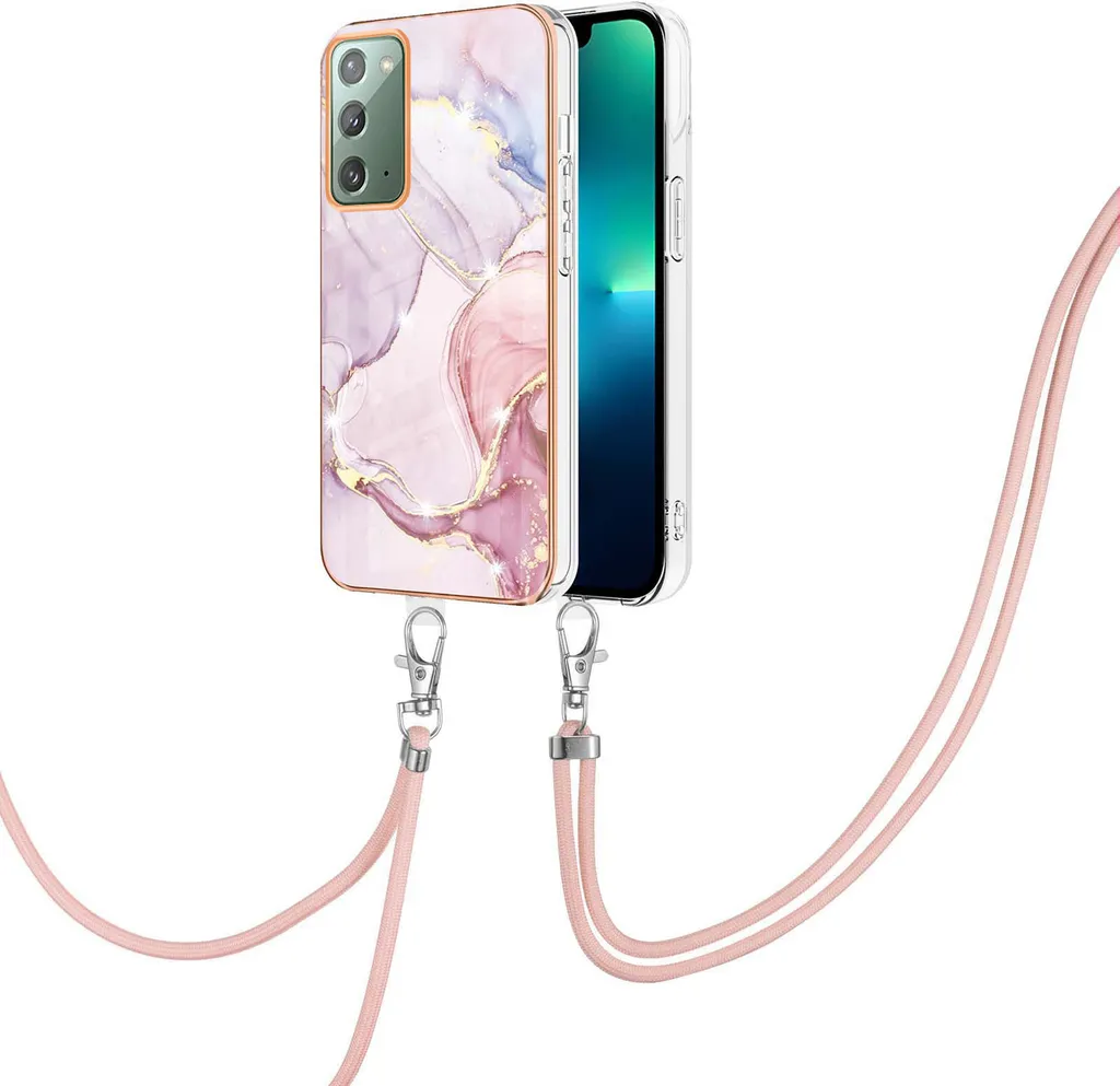 Custodia per Viaggi Samsung Note 20 - Oro Rosa con Laccio Regolabile